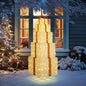 Yescom 3-Piece Large Pre-Lit LED Reindeer Christmas Decor, 110V Plug-in Light Up Deer Family Set Outdoor Decorations for Yard Holiday, 3D Golden Outside Patio Deck Lawn Ornaments with Stack 2025 Xmas
