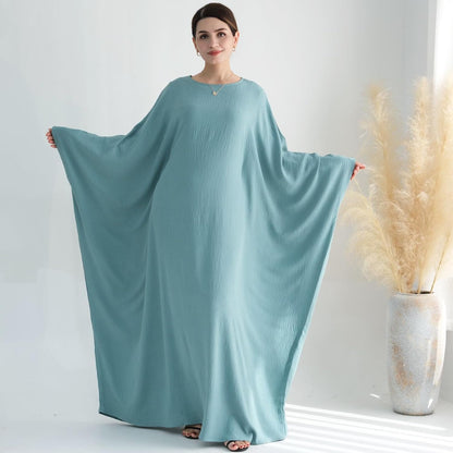 Women Muslim Abaya Dress 1Piece Bat Sleeve Islamic Maxi Robe Fashion Jilbab for Women Eid Kaftan Muslim Robe