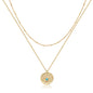 MEVECCO Layered Heart Necklace Pendant Handmade 18k Gold Plated Dainty Gold Choker Arrow Bar Layering Long Necklace for Women