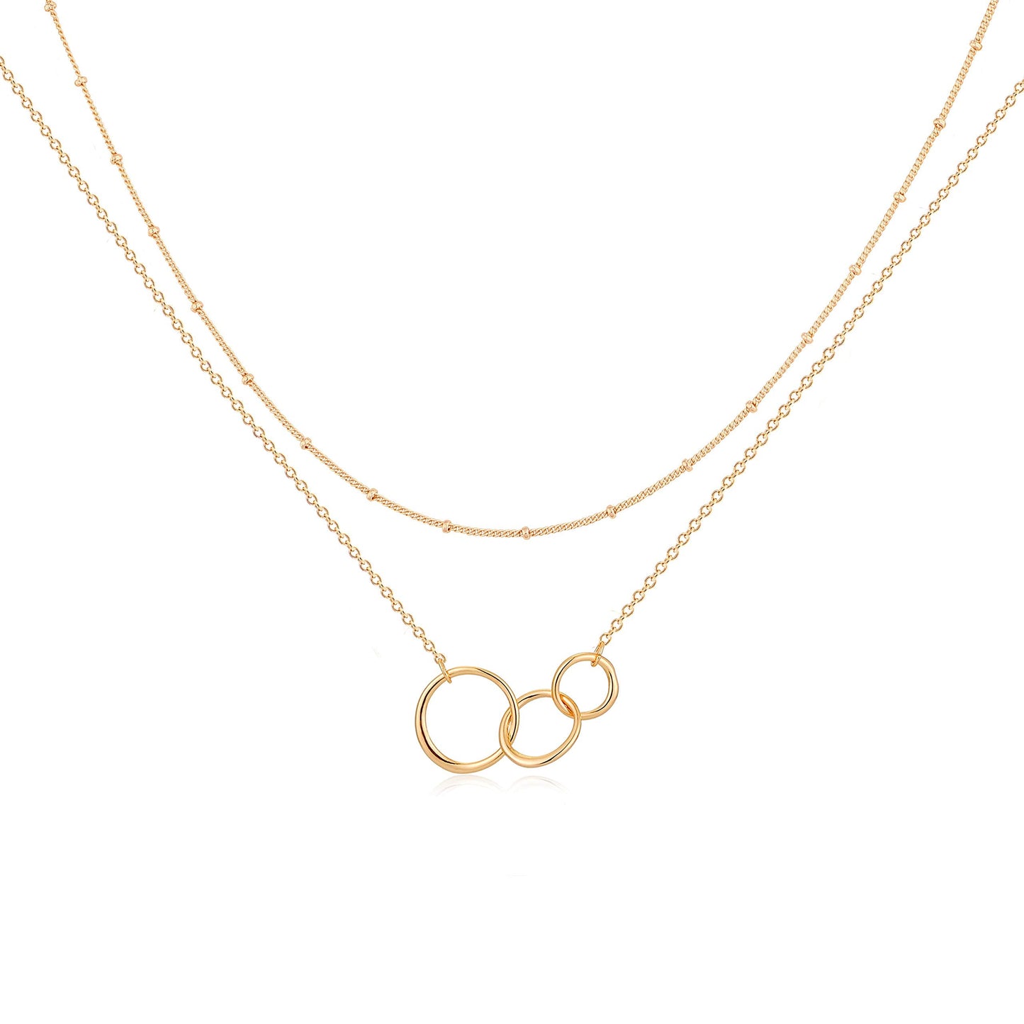 MEVECCO Layered Heart Necklace Pendant Handmade 18k Gold Plated Dainty Gold Choker Arrow Bar Layering Long Necklace for Women