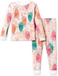 Burt's Bees Baby Girls' Pajamas, 2-Piece Long Sleeve Tee and Pants Organic Cotton PJ Set