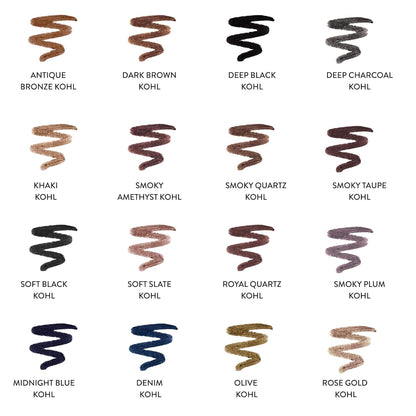 LAURA GELLER NEW YORK Kajal Longwear Kohl Eyeliner Pencil - Soft Black Kohl - Caffeine and Vitamin E - Smooth & Blendable Liner - Built-In Sharpener