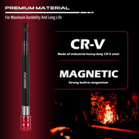 5-Piece 2", 4", 6", 12", 17" Extra Long Magnetic Screwdriver Bit Holders, 1/4 Inch Hex Shank Quick Release Extension Adapter, Durable CR-V Steel, Universal Fit for Impact Driver Bits