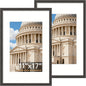 Vittanly 8x10 Picture Frame Set of 2, Solid Wood Frame for Wall or Tabletop, Display Photo 5x7 with Mat or 8x10 without Mat, Natural