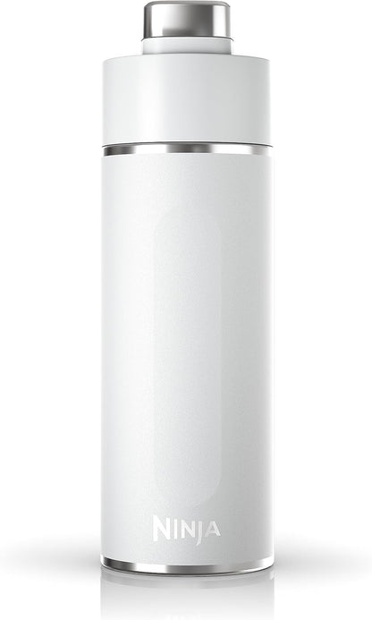 Ninja Thirsti 18oz Travel Water Bottle, For Carbonated Sparkling Drinks, Colder and Fizzier Longer, Leak Proof, 24 Hrs Cold, Dishwasher Safe, Stainless Steel Insulated Tumbler, Cloud White, DW1801WH