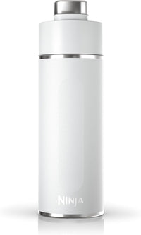 Ninja Thirsti 18oz Travel Water Bottle, For Carbonated Sparkling Drinks, Colder and Fizzier Longer, Leak Proof, 24 Hrs Cold, Dishwasher Safe, Stainless Steel Insulated Tumbler, Cloud White, DW1801WH