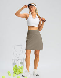 SANTINY 18" Skorts for Women 3 Pockets High Waist Long Athletic Tennis Skirt Golf Skort for Casual Summer Travel