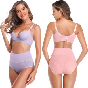 Women's High Waist Cotton Underwear Super Stretchy Briefs Full Coverage Panties Soft Women Panties 5-Pack