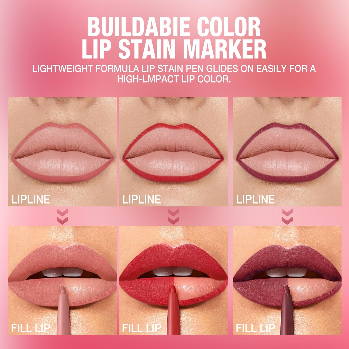 Jolilab Matte Lip Liner Lip Oil Set, Lip Makeup Set Natural Smooth Long-Lasting And Hydrating Beauty Daily Cosmetics Gift for Girls Easy-to-Use（12pcs）