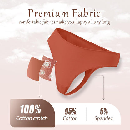 Cotton Underwear for Women Pack Breathable Thongs for Women Sexy Stretch Soft Womens Panties Thong XS-XL