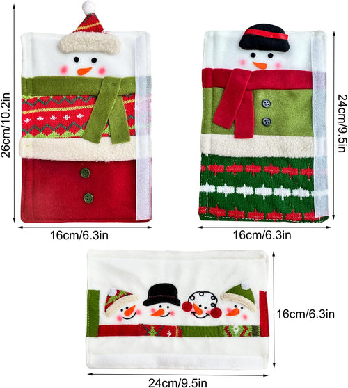 3 Piece Set Christmas Snowman Refrigerator Door Handle Covers Appliance Handle Covers Christmas Decorations Fits Standard Size Kitchen Refrigerator Microwave Oven Or Dishwasher