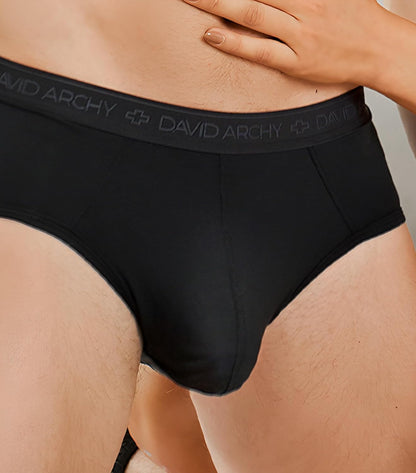 DAVID ARCHY Men's Underwear Ultra Soft Modal Dual Pouch Briefs Support Comfortable lightweight Briefs for Men 4 or 7 Pack