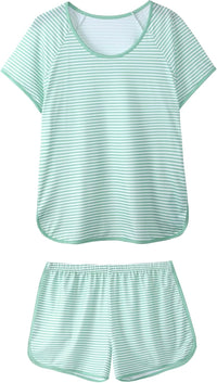 Hilinker Womens Sexy Pajama Set Ruched Lace Trim Cami and Shorts Summer Cute Pjs 2 Piece