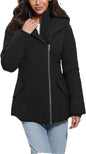 GUESS womens Lucy Stretch Asymmetric Zip Puffer