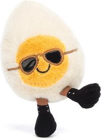 Jellycat Amuseables Boiled Egg Chic Stuffed Toy, Small 5.5 inches - Food Plush - Fun Gift Idea
