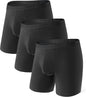 DAVID ARCHY Men's Underwear Ultra Soft Modal Dual Pouch Trunks Ball Pouch Bulge Enhancing Boxer Briefs for Men 3 or 4 Pack