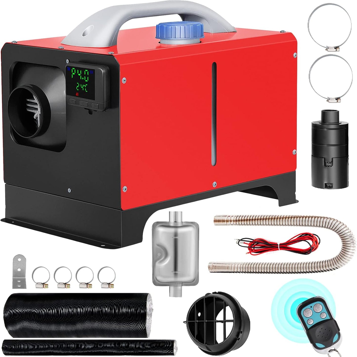 VEVOR 8KW Diesel Heater, Diesel Heater All in One with Automatic Altitude Adjustment, Max 18045 ft, Bluetooth App Control, Remote Control and LCD, Portable Diesel Air Heater for Vehicles and Outdoors