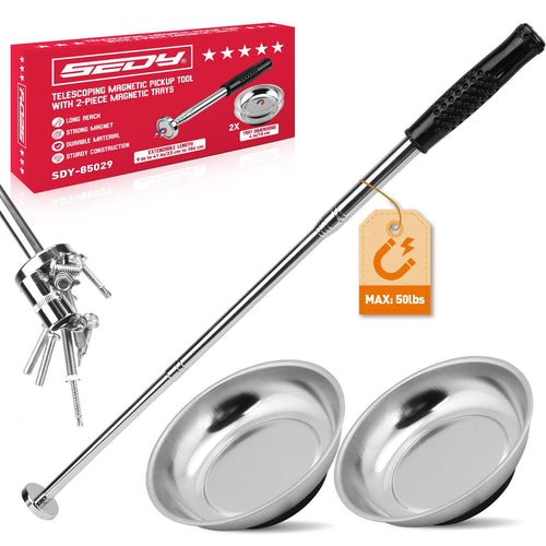 Magnet Sweeper Magnetic Nail Roller: 17-Inch Heavy Duty Magnet Nail Pickup Rolling Tool with Telescoping Adjustable Handle 8.8-Pound Capacity Ideal for Workshop Garage Yard Construction Cleanup