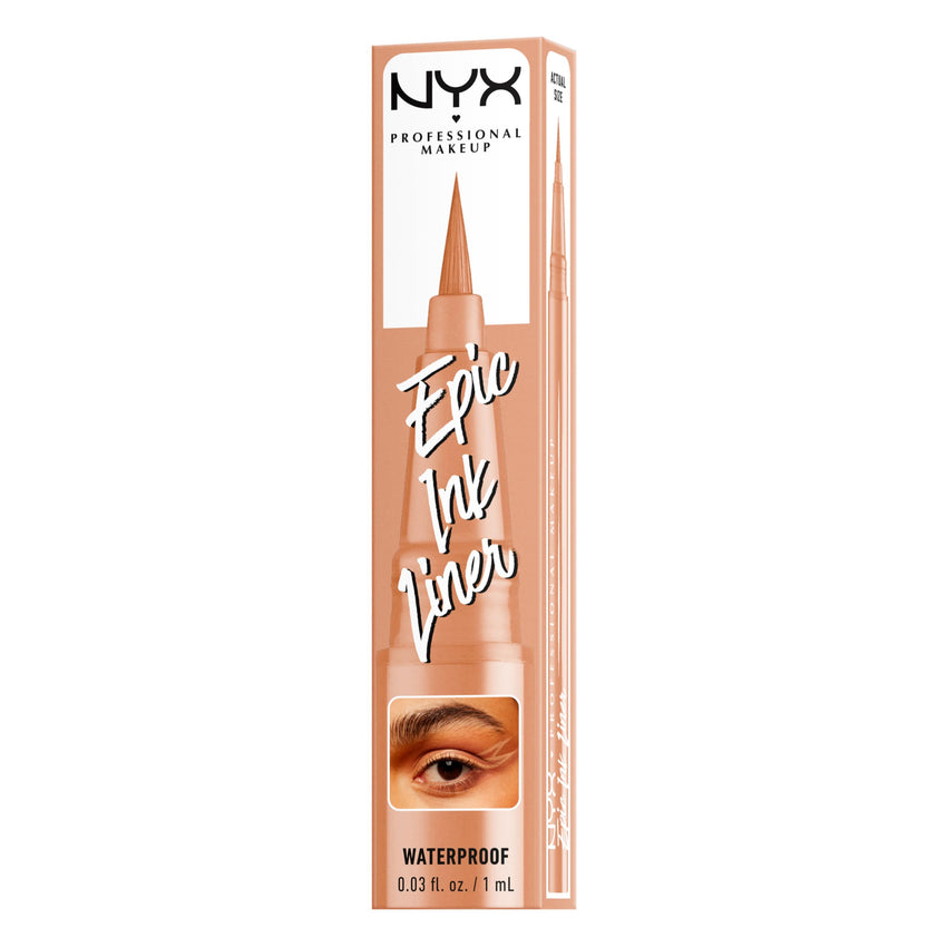 NYX PROFESSIONAL MAKEUP Epic Ink Liner, Waterproof Liquid Eyeliner - Black, Vegan Formula