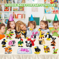 HOGOKIDS 60 Kinds Party Favors for Kids, 20 Pack 3-in-1 Animals Building Block Toy Sets for Goodie Bags Stocking Stuffer Classroom Prizes Birthday Christmas Easter Gifts for Boys Girls Ages 6-12+