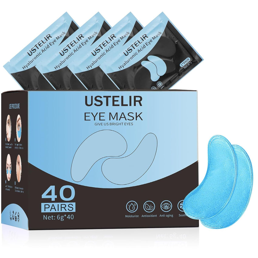 Under Eye Patches, 40 Pairs Eye Mask for Dark Circles, Puffy Eyes, Undereye Bags,Wrinkles,Eye Mask Patches with 24K Gold, Hyaluronic Acid,Rose & Aloe Vera, Eye Treatment Skin Care for Men & Women Gift