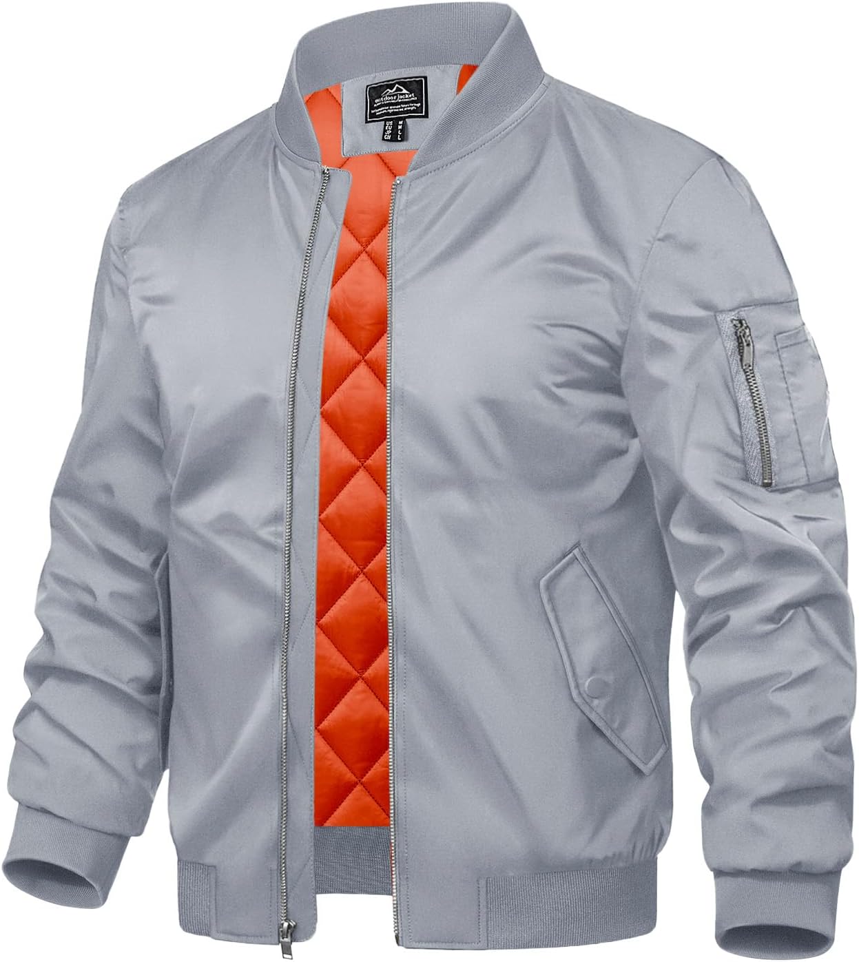 7DAY'SMens Bomber Jacket Windproof Windbreaker Thermal Quilted Jacket Warm Winter Padded Coats