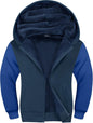 SWISSWELL Hooded Jacket for Boys Full Zip Ultra Soft Sherpa Fleece Hoodie Sweatshirt for Kids School Hooded Outerwear