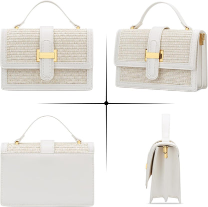 KKXIU Crossbody Bags for Women - Top Handle Purses for Lady, Leather Handbags Shoulder Clutch with Adjustable Shoulder Strap