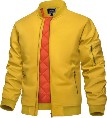 7DAY'S Men's Jacket Casual Windproof Bomber Jackets Full Zip Windbreaker Warm Winter Padded Coats
