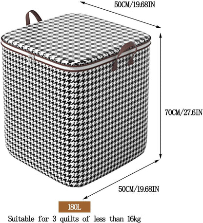 Clothes Storage Bag, Large Storage Container with Reinforced Handle and Sturdy Zipper, Foldable Portable Storage Bag for Bedding Clothing Blanket Pillows (28''x20''x20'')