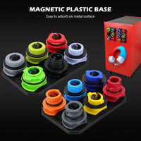 18-Piece Engine Oil Funnel Set, 1.59QT/1.5L Automotive Oil Funnel Kit with 12 Adapters, Elbow Fitting, Arrow Screen and Magnetic Storage Hooks Tray, Compatible with GM, Ford, BMW, Audi, Land Rover Etc