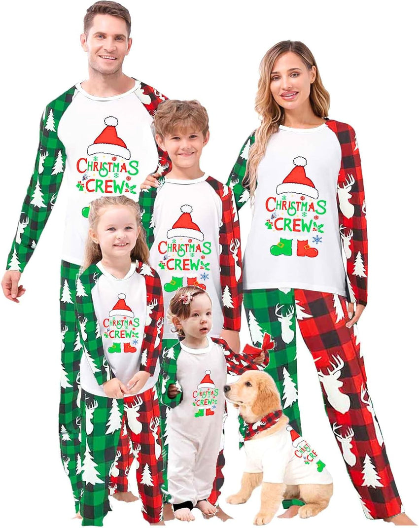 VS&LLWQ Family Christmas Pjs Matching Sets Christmas Pajamas for Family Christmas Elf Pjs Holiday Xmas Jammies Set