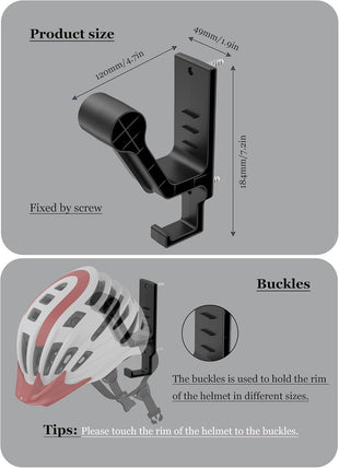 NOTMBESTM Universal Helmet Wall Mount Organizer 2 Pack, Helmet Rack for Display, Helmet Holder for Motorcycle/Bicycle/Tactics Helmet Hanger for Jackets, Coats, Caps and More (Black)