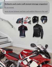 NOTMBESTM Universal Helmet Wall Mount Organizer 2 Pack, Helmet Rack for Display, Helmet Holder for Motorcycle/Bicycle/Tactics Helmet Hanger for Jackets, Coats, Caps and More (Black)