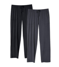 DAVID ARCHY Mens Pajama Pants Bamboo Rayon Lightweight Sleep Bottoms, Breathable Lounge Pants with Pockets Comfy PJs, 2 Pack