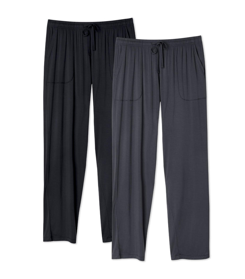 DAVID ARCHY Mens Pajama Pants Bamboo Rayon Lightweight Sleep Bottoms, Breathable Lounge Pants with Pockets Comfy PJs, 2 Pack