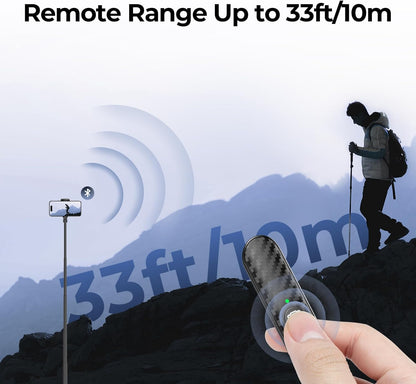 ATUMTEK Bluetooth Remote Shutter, Carbon Fiber Design, Rechargeable Camera Remote Control for iOS & Android Smartphones, Compact and Portable, with Type-C Charging, 10m Remote Range, Bluetooth 5.0