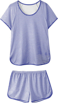 Hilinker Womens Sexy Pajama Set Ruched Lace Trim Cami and Shorts Summer Cute Pjs 2 Piece