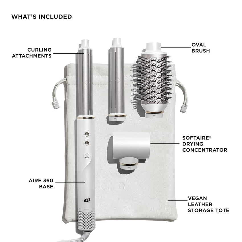 T3 Aire 360 Multi-Styler & Blowout System with Luxe Carrying Case, Rapid Drying Hair Dryer, Ceramic Curling Attachments, Oval Brush & Drying Concentrator | Blowouts & Long-Lasting Curls