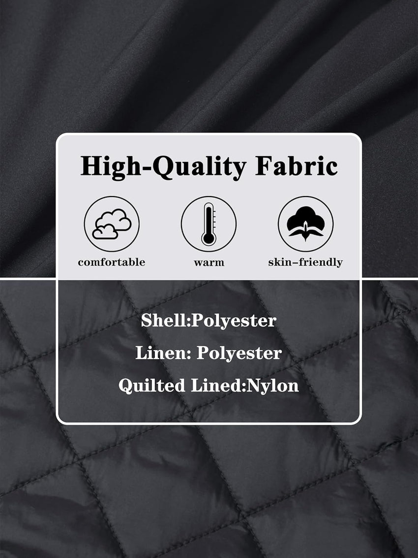 7DAY'S Men's Bomber Jackets Thermal Quilted Jacket Water Resistant Warm Winter Coats