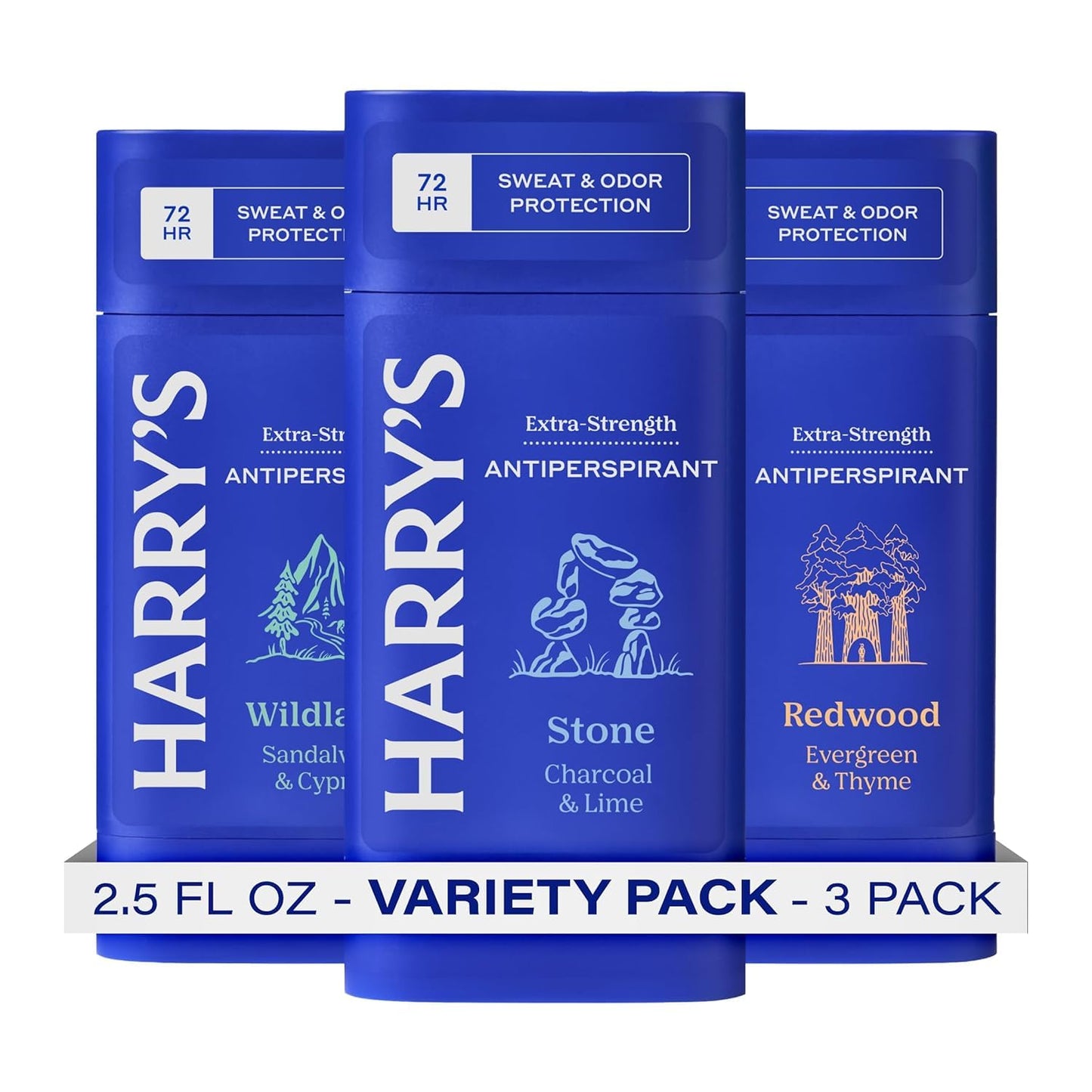 Harry's Extra-Strength Antiperspirant Deodorant, Sweat & Odor Control Antiperspirant for Men, Stone, 2.5 oz Pack of 3