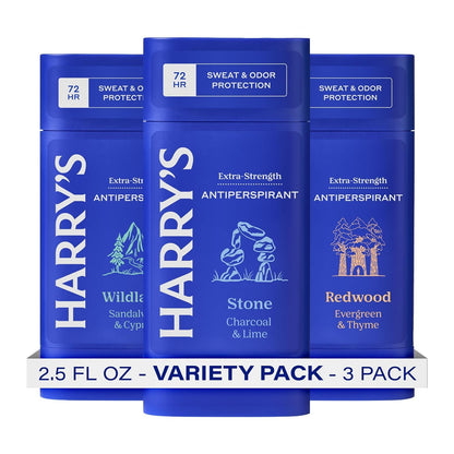 Harry's Extra-Strength Antiperspirant Deodorant, Sweat & Odor Control Antiperspirant for Men, Stone, 2.5 oz Pack of 3