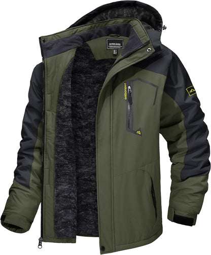 7DAY'S Men's Winter Skiing Jackets Water Resistant Fleece Coats Insulated Thermal Snowboard Jacket Parka Raincoat with Hood