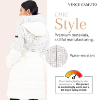 Vince Camuto Hooded Women's Puffer Jacket Womens Winter Coat with Removable Belt
