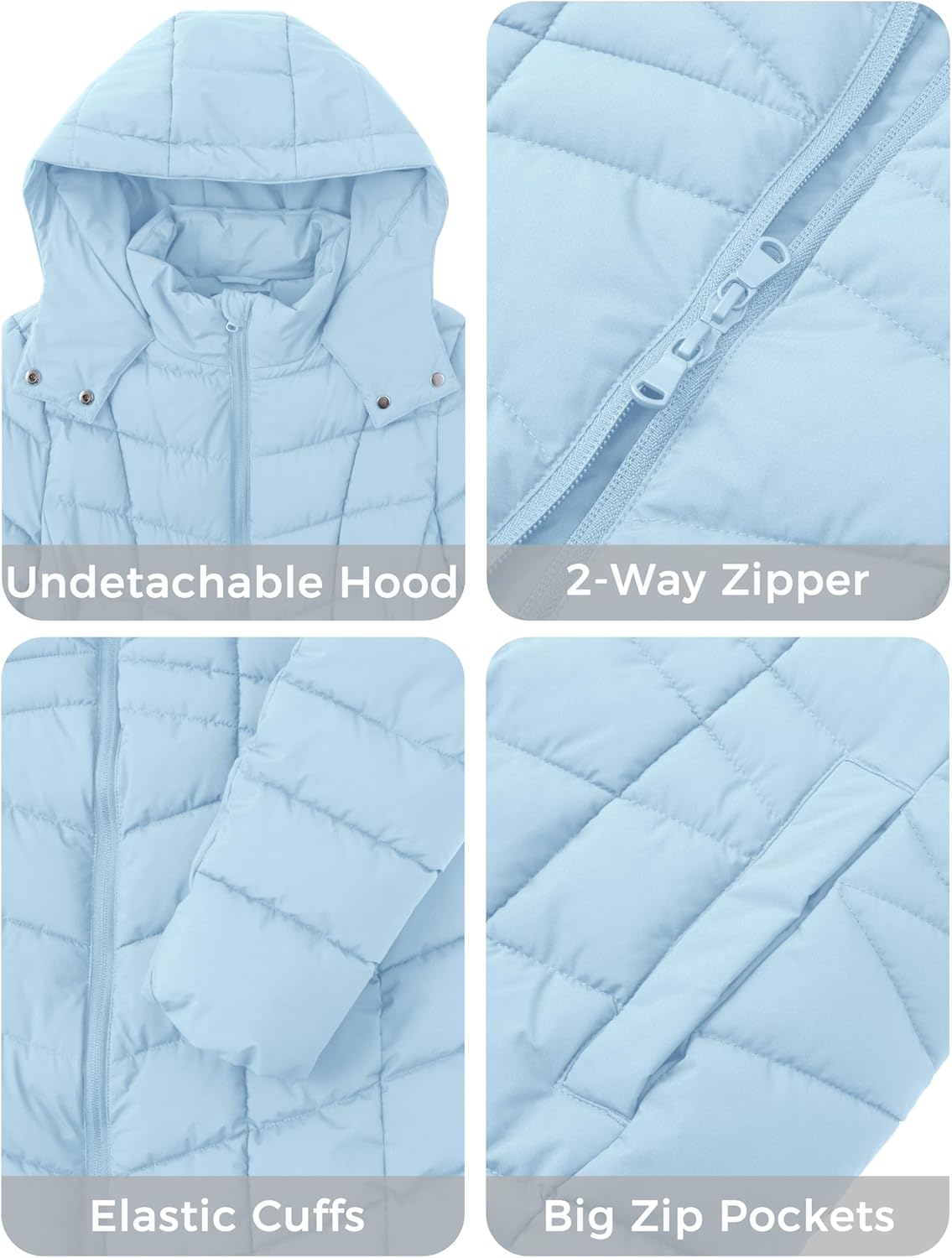 wantdo Women's Puffer Jacket Warm Padded Winter Coat Long Quilted Jacket (Available in Plus Size)