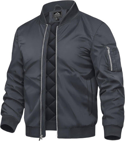 7DAY'S Men's Bomber Jackets Thermal Quilted Jacket Water Resistant Warm Winter Coats