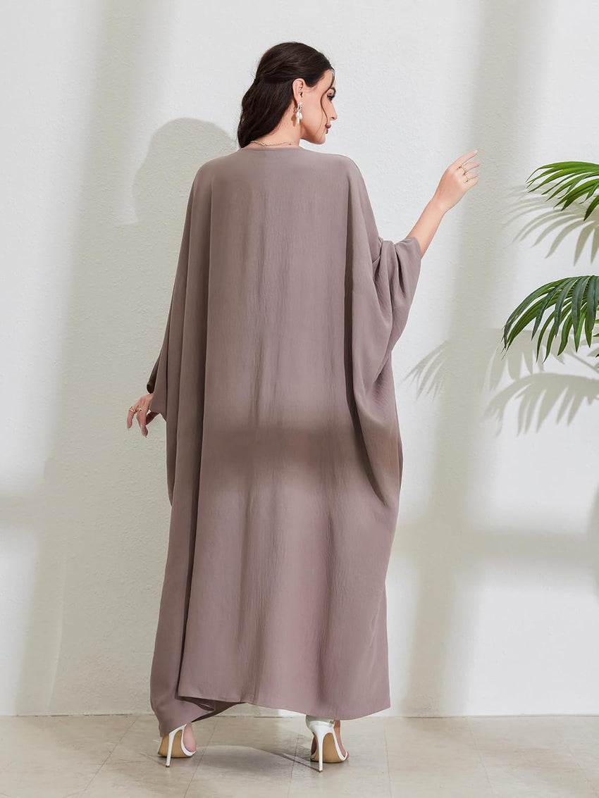 MedeShe Women's Modest Hidden Adjustable Belt Oversized Abaya Muslim Dress Prayer Robes Kaftans