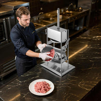 VEVOR Manual Sausage Stuffer, 22 LBS / 10 L Vertical Meat Stuffer, Dual-Speed Sausage Casing Meat Filling Machine, Stainless Steel Heavy Duty Filler with 5 Stuffing Tubes, for Commercial & Home Use