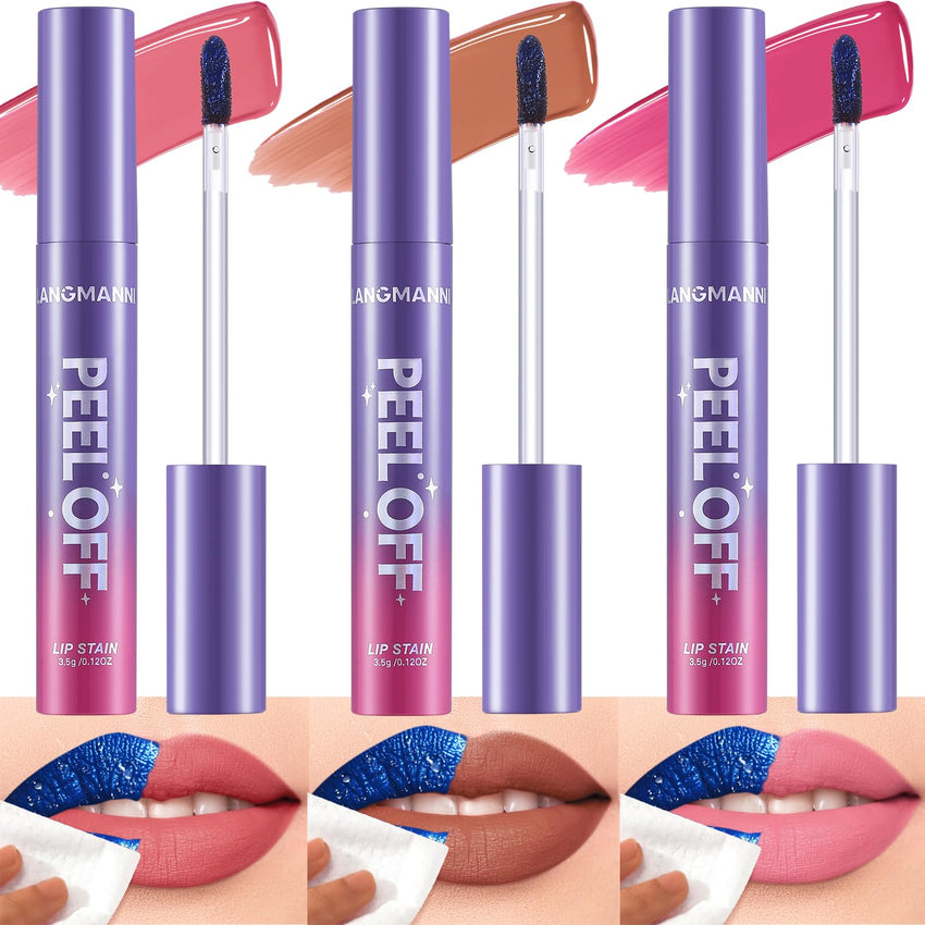 Jolilab Quick Lip Stain Peel Off,Wipe Off,Waterproof,Transfer proof,Highly Pigmented,Ultra Long Lasting Peel Off Lip Makeup With Matte finish for All-day Wear.（Set B）