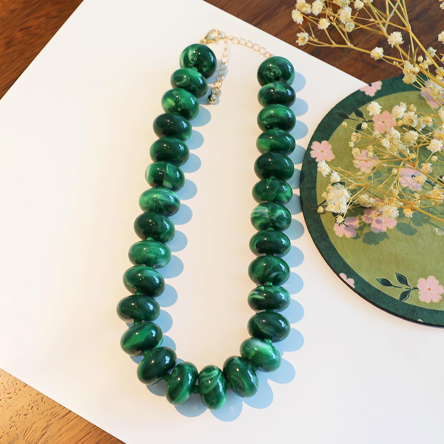 We We Chunky Colorful Beaded Necklace for Women Large Boho Statement Bead Chokers Necklaces Turquoise Blue Big Beads Jewelry Neck Summer Beach
